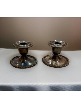 Vintage Benedict Proctor Silver Plated Candlesticks BP 2465 Candle Holders 1940s